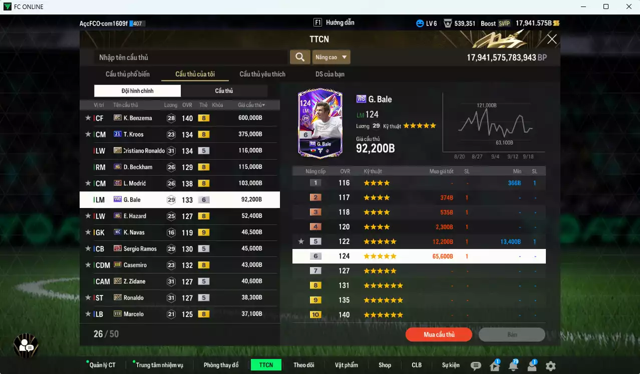 Ảnh [ACC Rẻ🔥] Real Madrid 1.813.230b dư 17.900b có Benzema DC, Kroos 21UCL (hiếm), CR7 BLD, Beckham HG, Modric CC, Bale WB+6, Hazard HG, Ramos LD, Casemiro BTB, Zidane BDO, Ronaldo BDO... nhiều hàng hiếm, đã đào tao nữa bảng chiến thuật. HLV Xịn