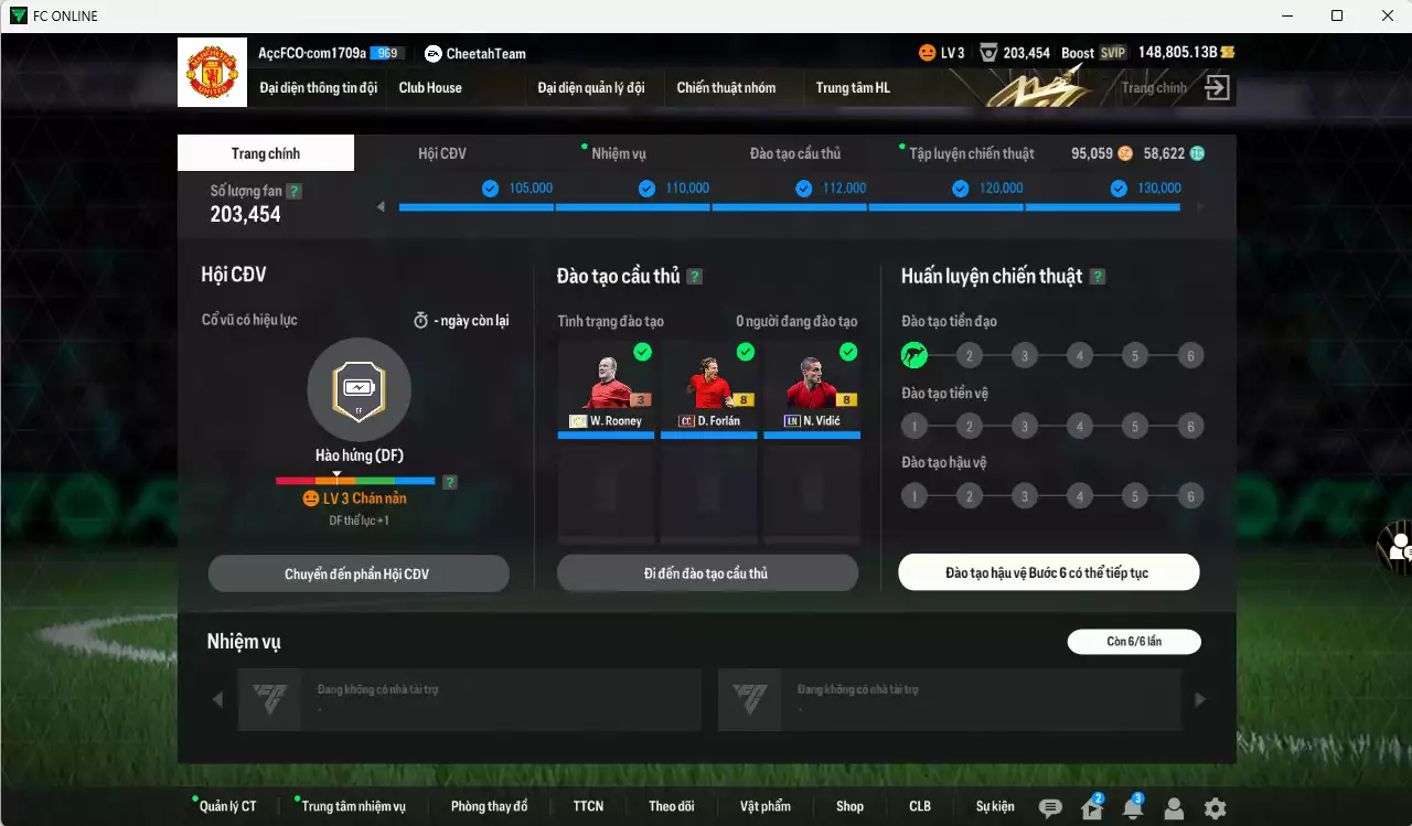 Ảnh [ACC Rẻ🔥] Man Utd. 2.061.590b dư 148.000b có Beckham ITM+3, Rooney ITM+3, Forlán CC, CR7 BLD, Charlton WB, Beckenbauer WB, Shaw E21, Vidic LN, Ferdinand HG, Mazraoui SPL... Còn nhiều CP GIẢM THUẾ, HLV Xịn