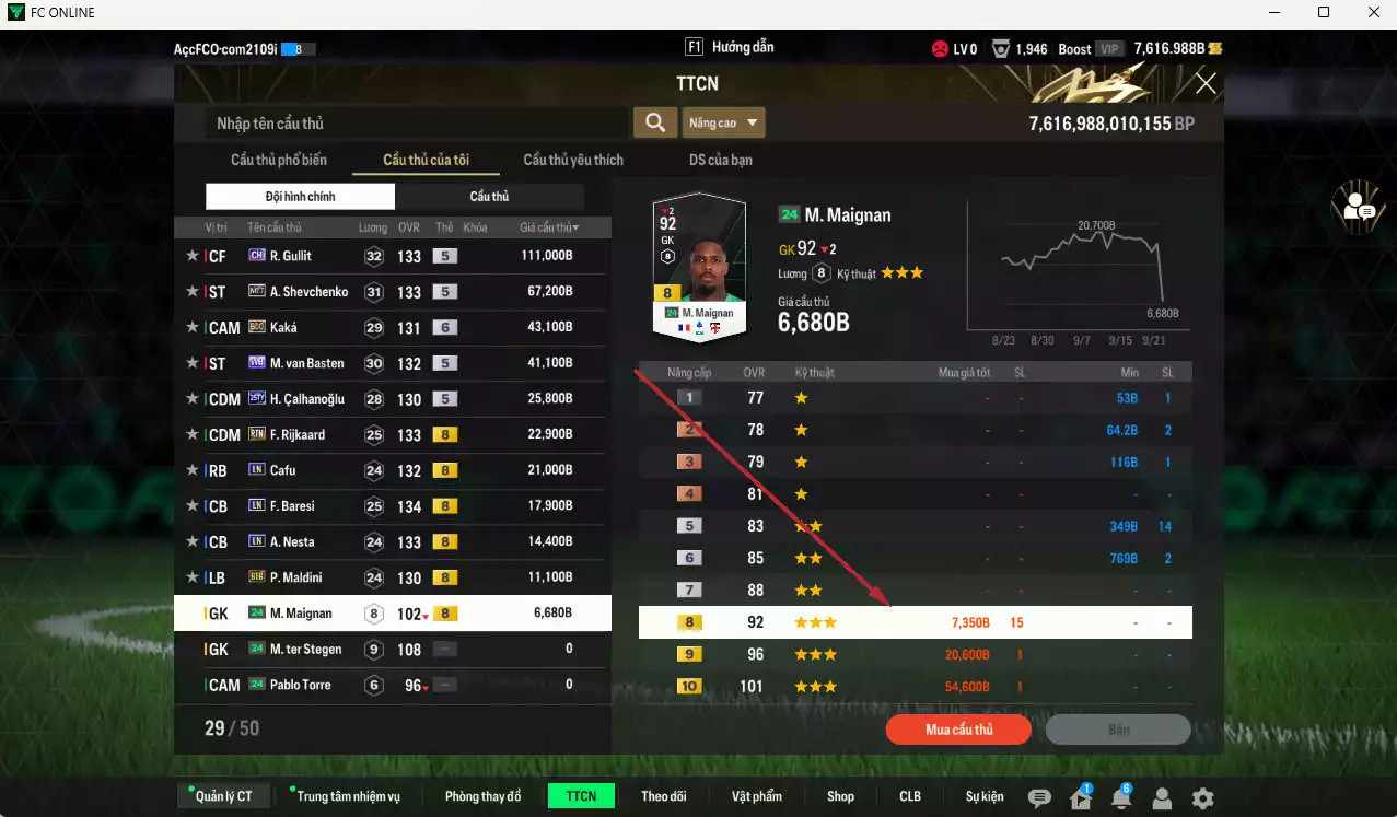 Ảnh [ACC Rẻ🔥] AC Milan 382.180b có Gullit CH, Sheva No.7, Kaká BDO+6, Basten WB, Calhanoglu 25TY, Rijkaard RTN, Cafu LN, Baresi LN, Nesta LN, Maldini BTB... Còn nhiều CP GIẢM THUẾ