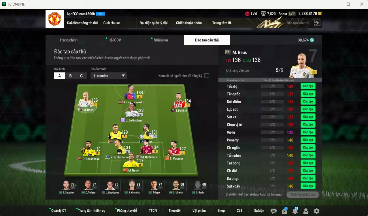 Ảnh [ACC Rẻ🔥] Borussia Dortmund 624.430b có Perisic CC, E. Can LE+6, Reus DC, Bellingham WB, Lewandowski CC, Hummels DC, GroB 23HW, Schlotterbeck 25TS, Bensebaini 23HW... VIP BK Tháng 10, Dư 30.000 TC, HLV Xịn