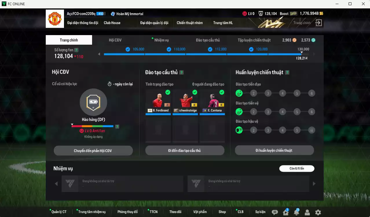 Ảnh [ACC Rẻ🔥] Man Utd. 346.700b có Schweinsteiger DC, Park CC, Matic RTN, Shaw DC, McTominay 25TS, Ferdinand ITM+2, Mazraoui SPL, Cantona LN, Blind DC, Mount HG... Còn nhiều CP GIẢM THUẾ, coin ITM, HLV Xịn