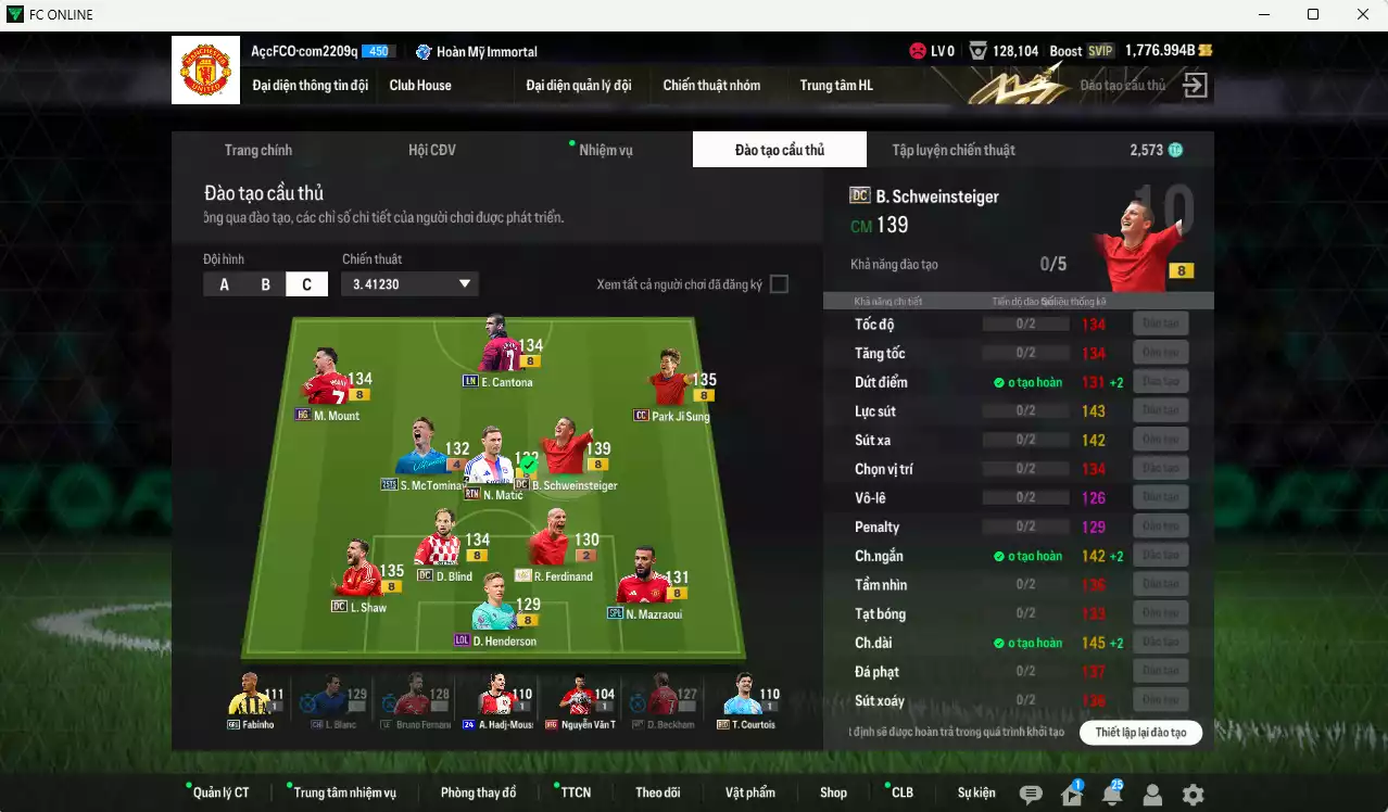 Ảnh [ACC Rẻ🔥] Man Utd. 346.700b có Schweinsteiger DC, Park CC, Matic RTN, Shaw DC, McTominay 25TS, Ferdinand ITM+2, Mazraoui SPL, Cantona LN, Blind DC, Mount HG... Còn nhiều CP GIẢM THUẾ, coin ITM, HLV Xịn