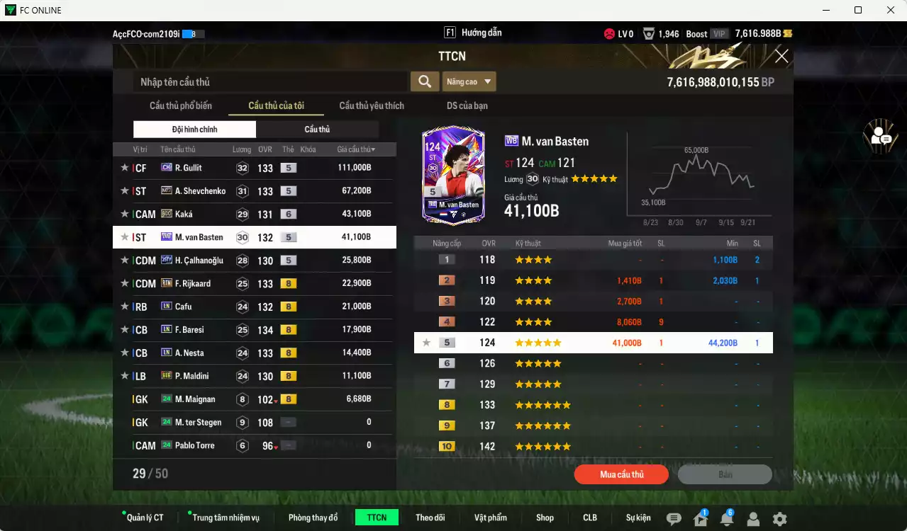 Ảnh [ACC Rẻ🔥] AC Milan 382.180b có Gullit CH, Sheva No.7, Kaká BDO+6, Basten WB, Calhanoglu 25TY, Rijkaard RTN, Cafu LN, Baresi LN, Nesta LN, Maldini BTB... Còn nhiều CP GIẢM THUẾ