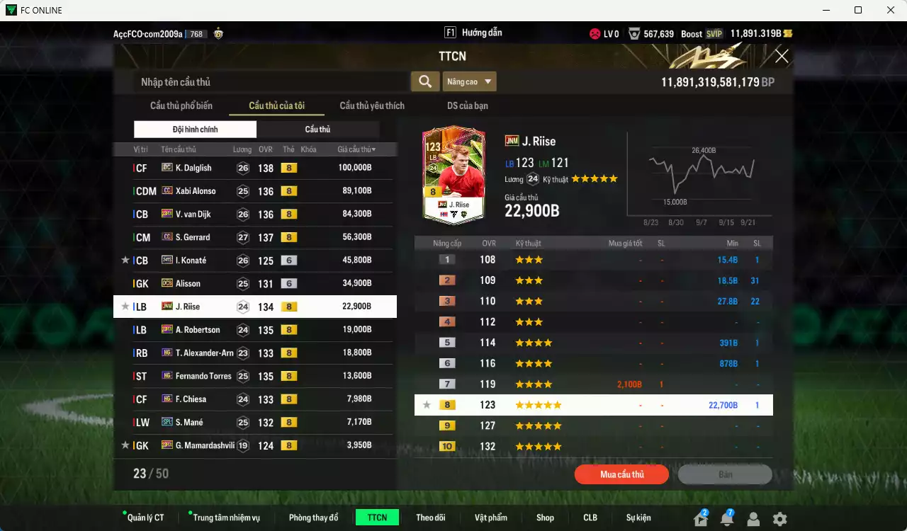 Ảnh Liverpool 500.530b dư 11.000b có Dalglish DC, Alonso CC, Van Dijk 23HW, Gerrard CC, Konaté 24TS+6, Alisson DCB+6, Riise JNM, Robertson 23HW, Arnold HG, Torres HG... Dư 57.000 TC, HLV Xịn