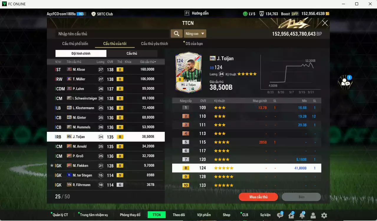 Ảnh [Dư nhiều BP, ACC Rẻ🔥] Đức 758.010b dư 152.000b có Klose CC, Muller HG, Lahm CC, Schweinsteiger DC, Klostermann MDL, Ginter MDL, Hummels DC, Toljan MDL, Arnold 23HW, GroB 23HW... Đã full nữa bảng đào tạo chiến thuật, HLV Xịn