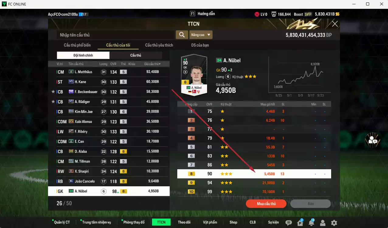 Ảnh [ACC Rẻ🔥] Bayern Munich 755.820b có Lewandowski 25TS, Perisic CC, Matthaus LE, Kane 25TY, Beckenbauer WB, Rudiger 25TY, Kim Min Jae 23TS+6, Alonso DCB, Ribéry No.7, Can LE, Alaba BTB... Còn nhiều CP GIẢM THUẾ, dư 21.000 TC, HLV Xịn