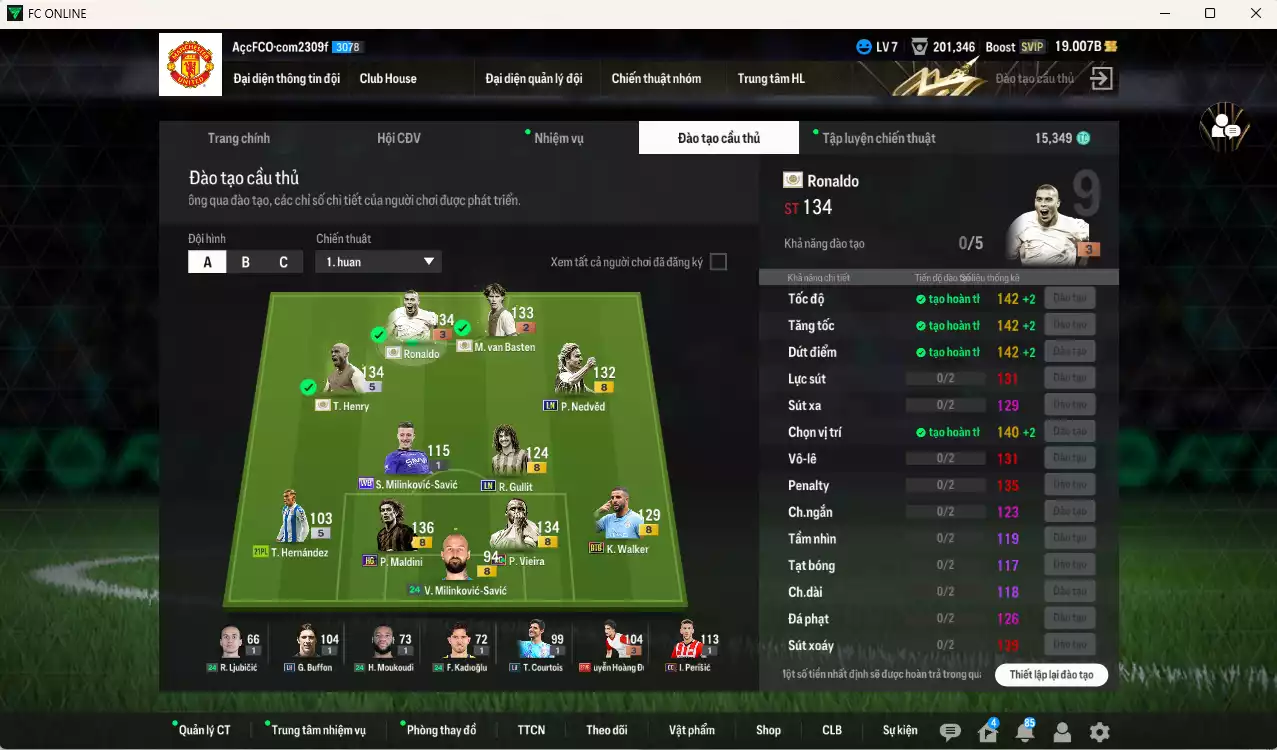 Ảnh [ACC Bổ, ACC Rẻ🔥] AC Milan 5.298.900b có Ronaldo ITM+3, Henry ITM+5, Van Basten ITM+2, Maldini HG, Nedved LN, Vieira CC, Gullit LN, Walker BTB... Đã đào tạo full chỉ số nhiều cầu thủ, HLV Xịn