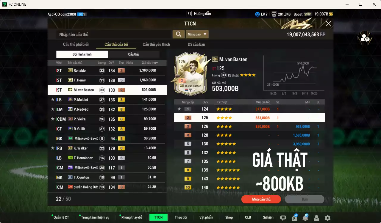 Ảnh [ACC Bổ, ACC Rẻ🔥] AC Milan 5.298.900b có Ronaldo ITM+3, Henry ITM+5, Van Basten ITM+2, Maldini HG, Nedved LN, Vieira CC, Gullit LN, Walker BTB... Đã đào tạo full chỉ số nhiều cầu thủ, HLV Xịn
