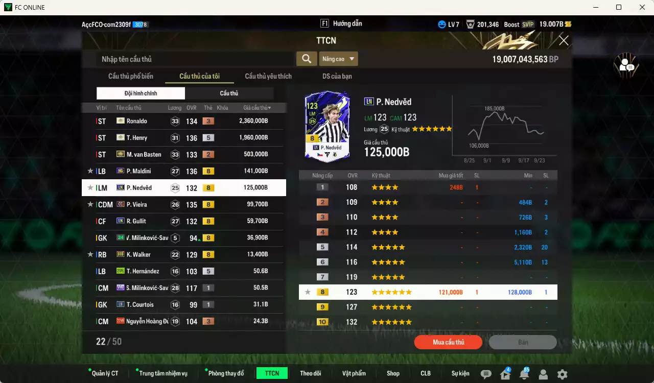 Ảnh [ACC Bổ, ACC Rẻ🔥] AC Milan 5.298.900b có Ronaldo ITM+3, Henry ITM+5, Van Basten ITM+2, Maldini HG, Nedved LN, Vieira CC, Gullit LN, Walker BTB... Đã đào tạo full chỉ số nhiều cầu thủ, HLV Xịn