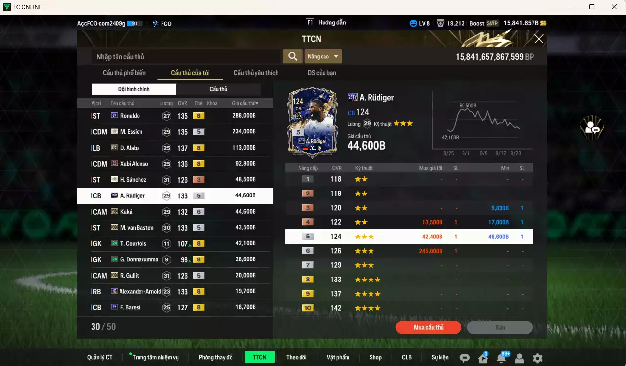 Ảnh [ACC Rẻ🔥] Real Madrid mix AC Milan 1.136.980b có Ronaldo LN, Essien ITM+5, Alaba DC, Alonso CC, Rudiger 25TY, Kaká BDO+6, Basten BDO, Gullit BDO...