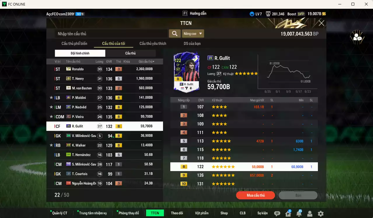 Ảnh [ACC Bổ, ACC Rẻ🔥] AC Milan 5.298.900b có Ronaldo ITM+3, Henry ITM+5, Van Basten ITM+2, Maldini HG, Nedved LN, Vieira CC, Gullit LN, Walker BTB... Đã đào tạo full chỉ số nhiều cầu thủ, HLV Xịn