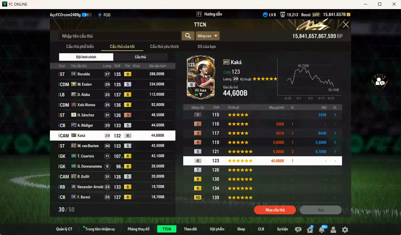 Ảnh [ACC Rẻ🔥] Real Madrid mix AC Milan 1.136.980b có Ronaldo LN, Essien ITM+5, Alaba DC, Alonso CC, Rudiger 25TY, Kaká BDO+6, Basten BDO, Gullit BDO...