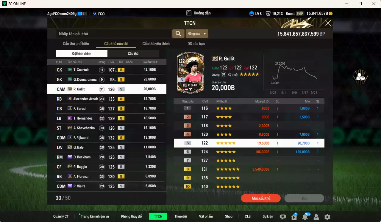 Ảnh [ACC Rẻ🔥] Real Madrid mix AC Milan 1.136.980b có Ronaldo LN, Essien ITM+5, Alaba DC, Alonso CC, Rudiger 25TY, Kaká BDO+6, Basten BDO, Gullit BDO...