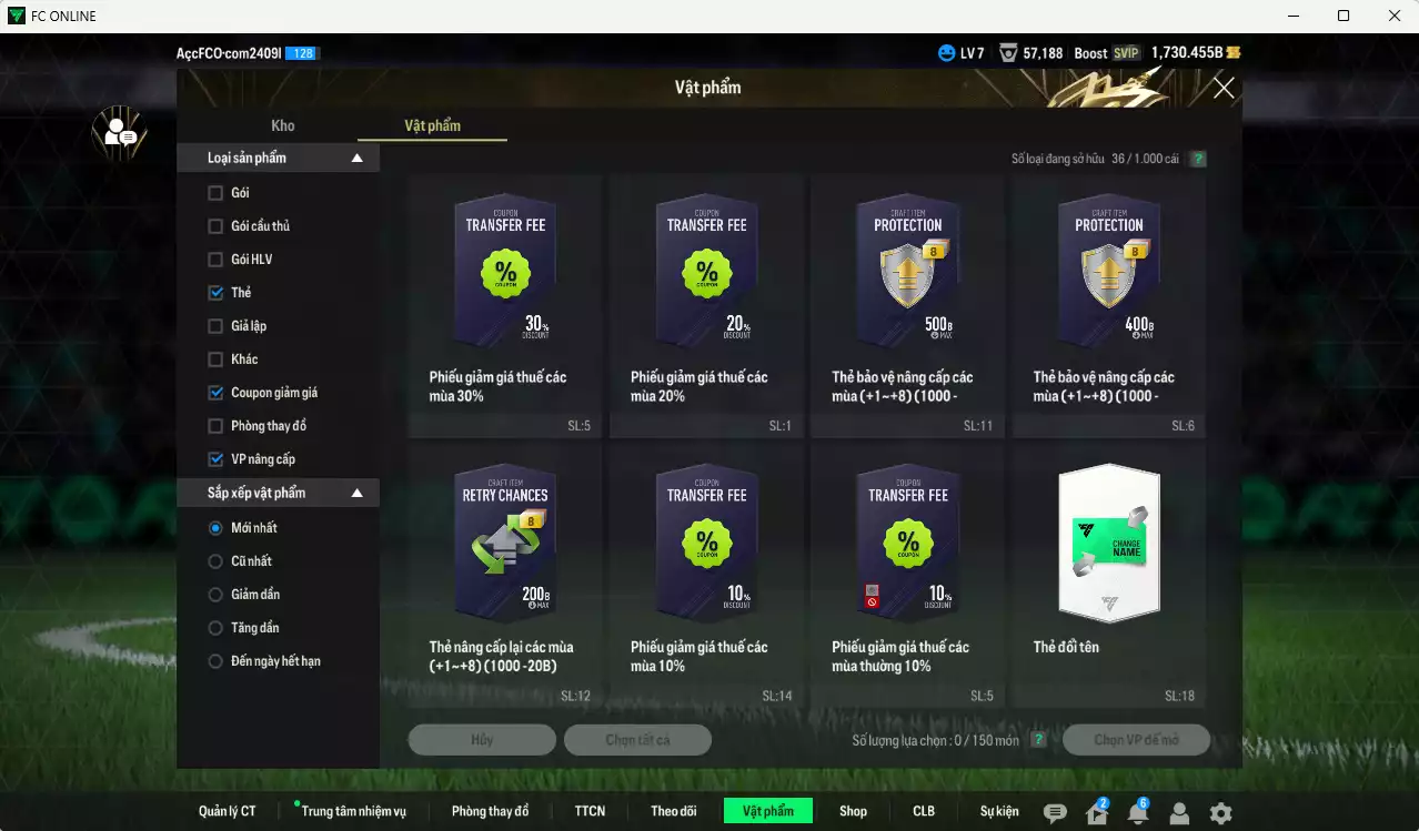 Ảnh Juventus 420.210b có CR7 No.7, Lúcio 23HR, Del Piero LN, Henry 25IM, Zidane BDO, Thuram LE, Locatelli 23HW... Dư 34.000 TC, HLV Xịn