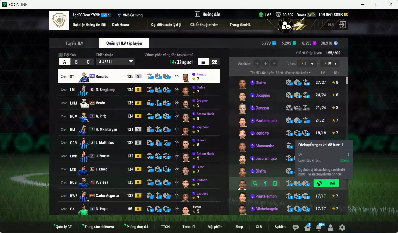 Ảnh [Dư nhiều BP, ACC Rẻ🔥] Inter Milan 531.720b dư 109.000b có Matthaus LE, Ronaldo WB, Vieira CC, Bergkamp HG, Verón JNM, Pirlo LN, Blanc HG, Forlán CH, L. Martínez 25TY, Augusto 23HW, Mkhitaryan LE... Còn rất nhiều CP GIẢM THUẾ, dư 57.000 TC, HLV Xịn