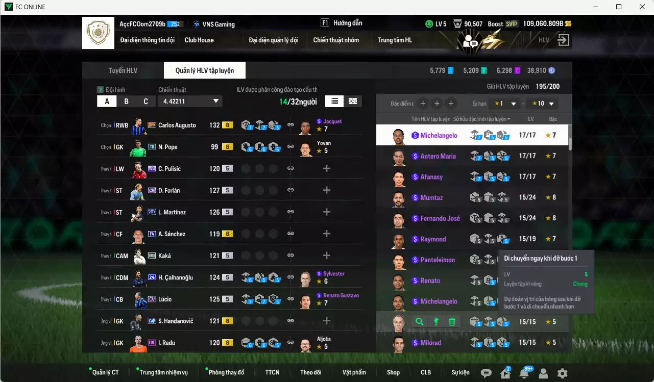 Ảnh [Dư nhiều BP, ACC Rẻ🔥] Inter Milan 531.720b dư 109.000b có Matthaus LE, Ronaldo WB, Vieira CC, Bergkamp HG, Verón JNM, Pirlo LN, Blanc HG, Forlán CH, L. Martínez 25TY, Augusto 23HW, Mkhitaryan LE... Còn rất nhiều CP GIẢM THUẾ, dư 57.000 TC, HLV Xịn