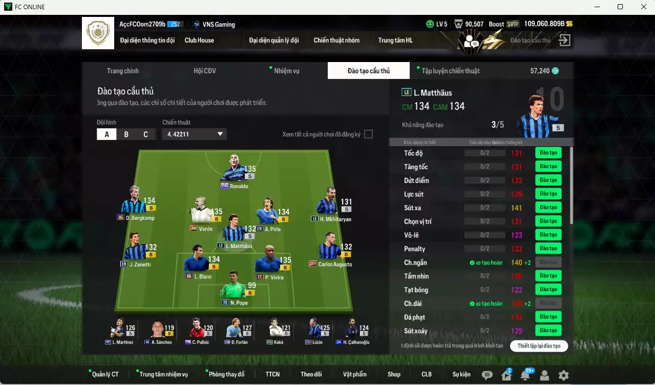 Ảnh [Dư nhiều BP, ACC Rẻ🔥] Inter Milan 531.720b dư 109.000b có Matthaus LE, Ronaldo WB, Vieira CC, Bergkamp HG, Verón JNM, Pirlo LN, Blanc HG, Forlán CH, L. Martínez 25TY, Augusto 23HW, Mkhitaryan LE... Còn rất nhiều CP GIẢM THUẾ, dư 57.000 TC, HLV Xịn