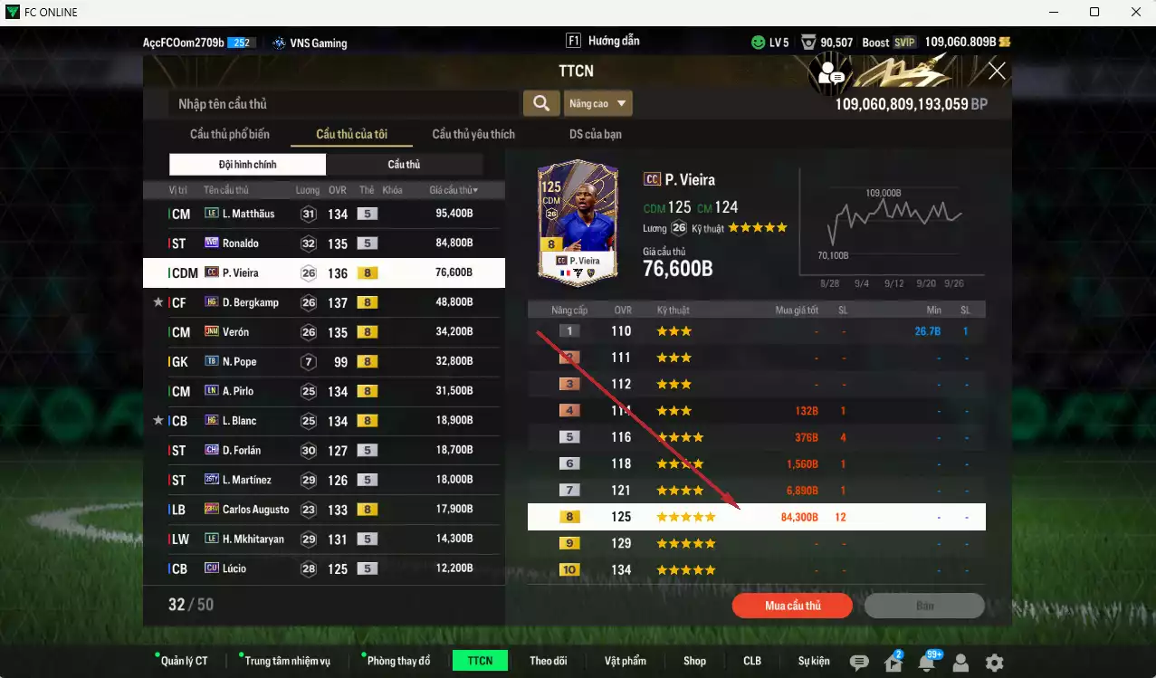Ảnh [Dư nhiều BP, ACC Rẻ🔥] Inter Milan 531.720b dư 109.000b có Matthaus LE, Ronaldo WB, Vieira CC, Bergkamp HG, Verón JNM, Pirlo LN, Blanc HG, Forlán CH, L. Martínez 25TY, Augusto 23HW, Mkhitaryan LE... Còn rất nhiều CP GIẢM THUẾ, dư 57.000 TC, HLV Xịn
