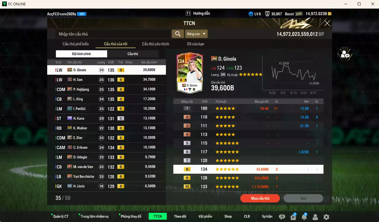 Ảnh [ACC Rẻ🔥] Tottenham 231.850b dư 15.000b có Ginola JNM, Son CC, Hojbjerg 23HW, King DC, Perisic SPL, Kane WB, Walker BTB, Dier DC, Eriksen CC, Udogie 23HW, Van de Ven 23HW...