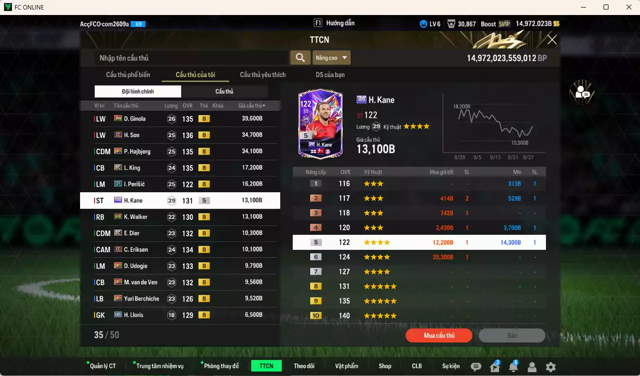 Ảnh [ACC Rẻ🔥] Tottenham 231.850b dư 15.000b có Ginola JNM, Son CC, Hojbjerg 23HW, King DC, Perisic SPL, Kane WB, Walker BTB, Dier DC, Eriksen CC, Udogie 23HW, Van de Ven 23HW...