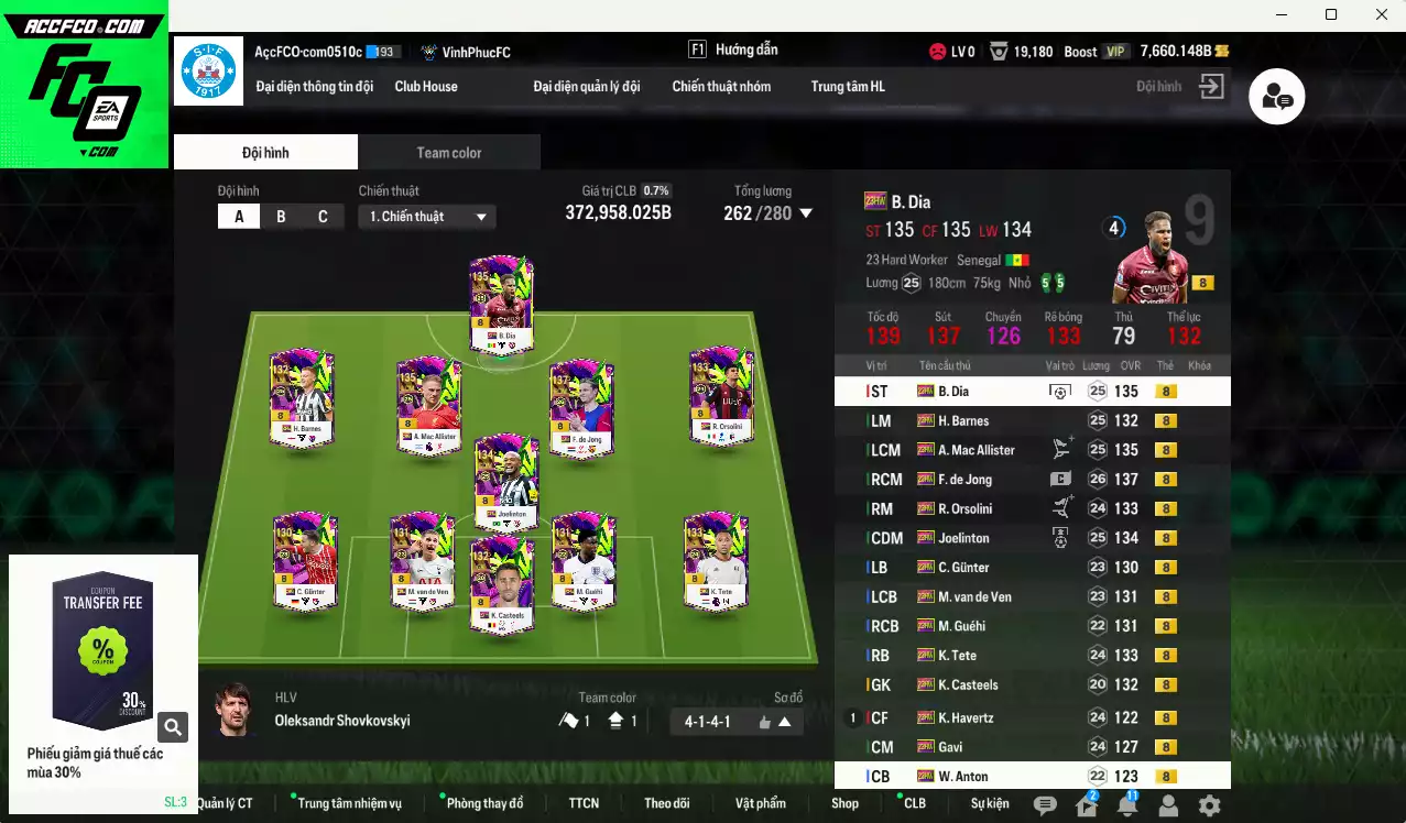 [ACC Rẻ🔥] Full mùa 23HW+8 372.950b có F. de Jong, B. Dia, Mac Allister, Joelinton, Barnes, Tete, Orsolini, Gavi, Havertz, Casteels, Van de Ven... 23HW+8