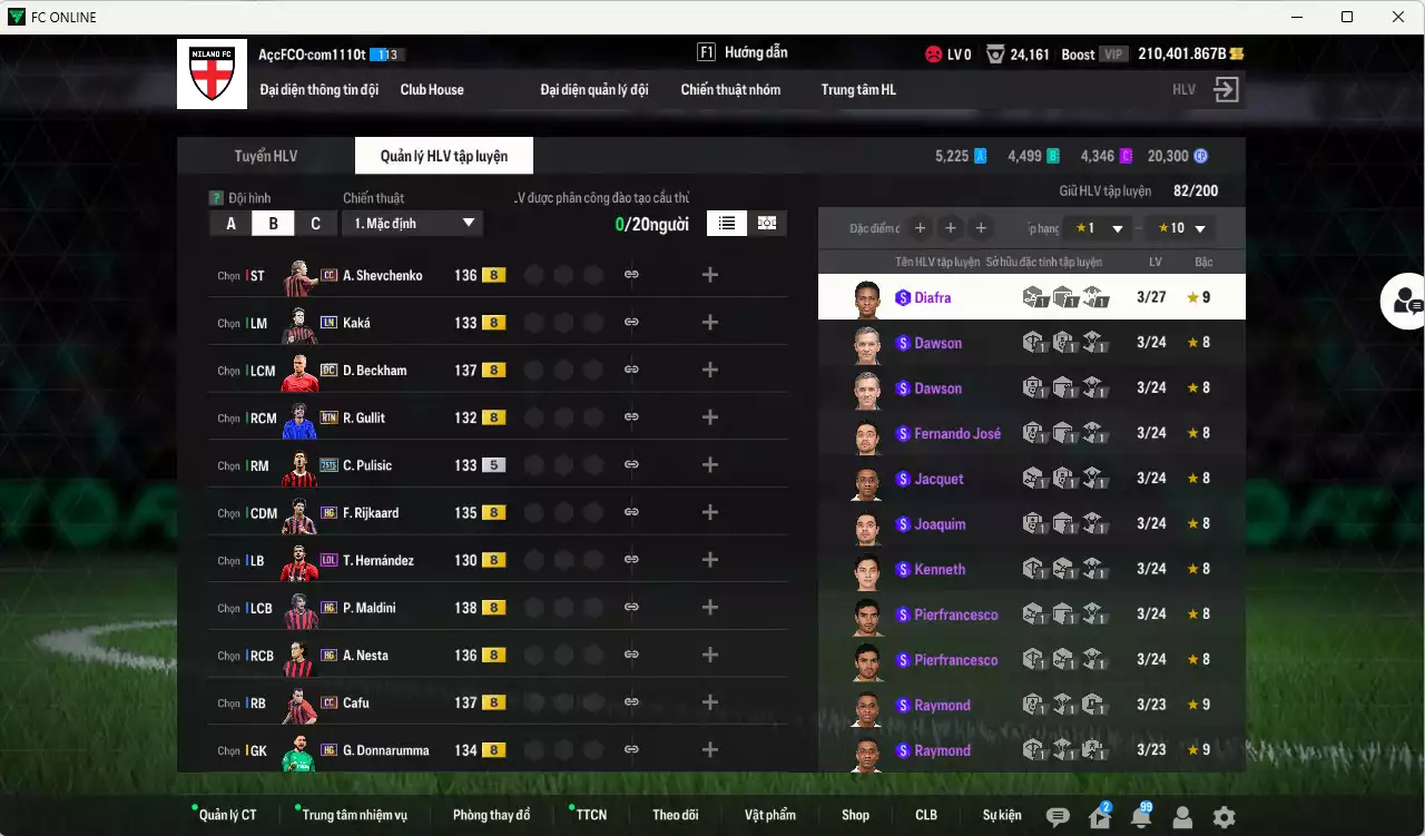 Ảnh [Dư nhiều BP, ACC Rẻ🔥] AC Milan 1.194.730b dư 210.000b có Beckham DC, Maldini HG, Kaká LN, Sheva CC, Gullit RTN, Rijkaard HG, Pulisic 25TS, Cafu CC, Nesta HG, Ronaldo BDO... Còn nhiều CP GIẢM THUẾ, Dư 34.000TC