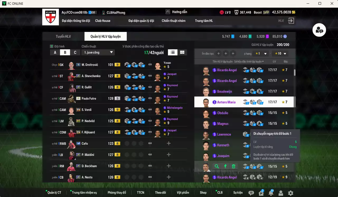 Ảnh [ACC Rẻ🔥] Juventus mix Milan 6.076.650b dư 42.000b có Henry ITM+5, Baggio ITM+5, Pirlo ITM+5, Del Piero ITM+5, Zidane LN, Lúcio CC, Sheva LN, Spinnazolla E21+9, Zambrotta BTB+9, Maldini LN, Vieira CC, Futre ITM+5, Gullit LN, Beckham LN, Chiesa E21+9(bù), Verdi RTN+9(bù)... HLV Xịn