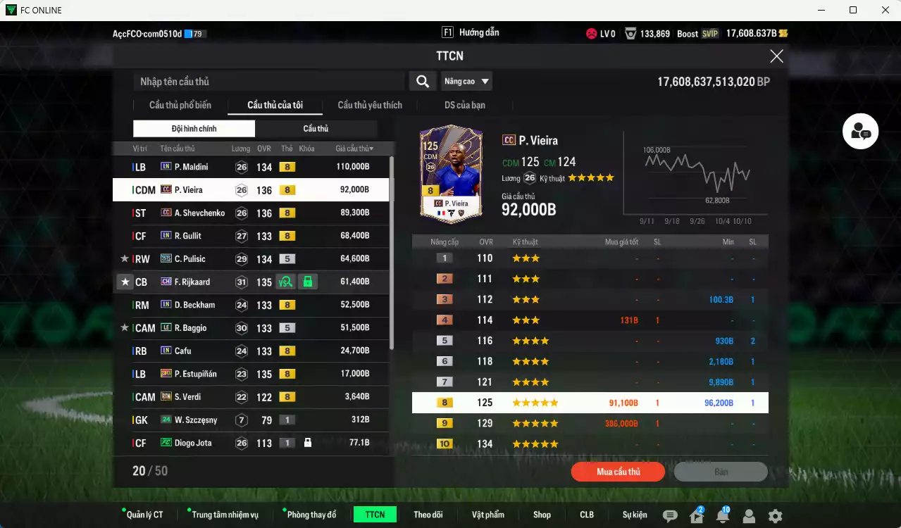 Ảnh AC Milan 635.530b dư 17.000b có Maldini LN, Vieira CC, Sheva CC, Gullit LN, Pulisic 25TS, Rijkaard CH, Beckham LN, Baggio LE, Cafu LN, Estupinan 23HW... Còn nhiều CP GIẢM THUẾ, đã full nữa bảng đào tạo, HLV Xịn. VIP BK Tháng 10