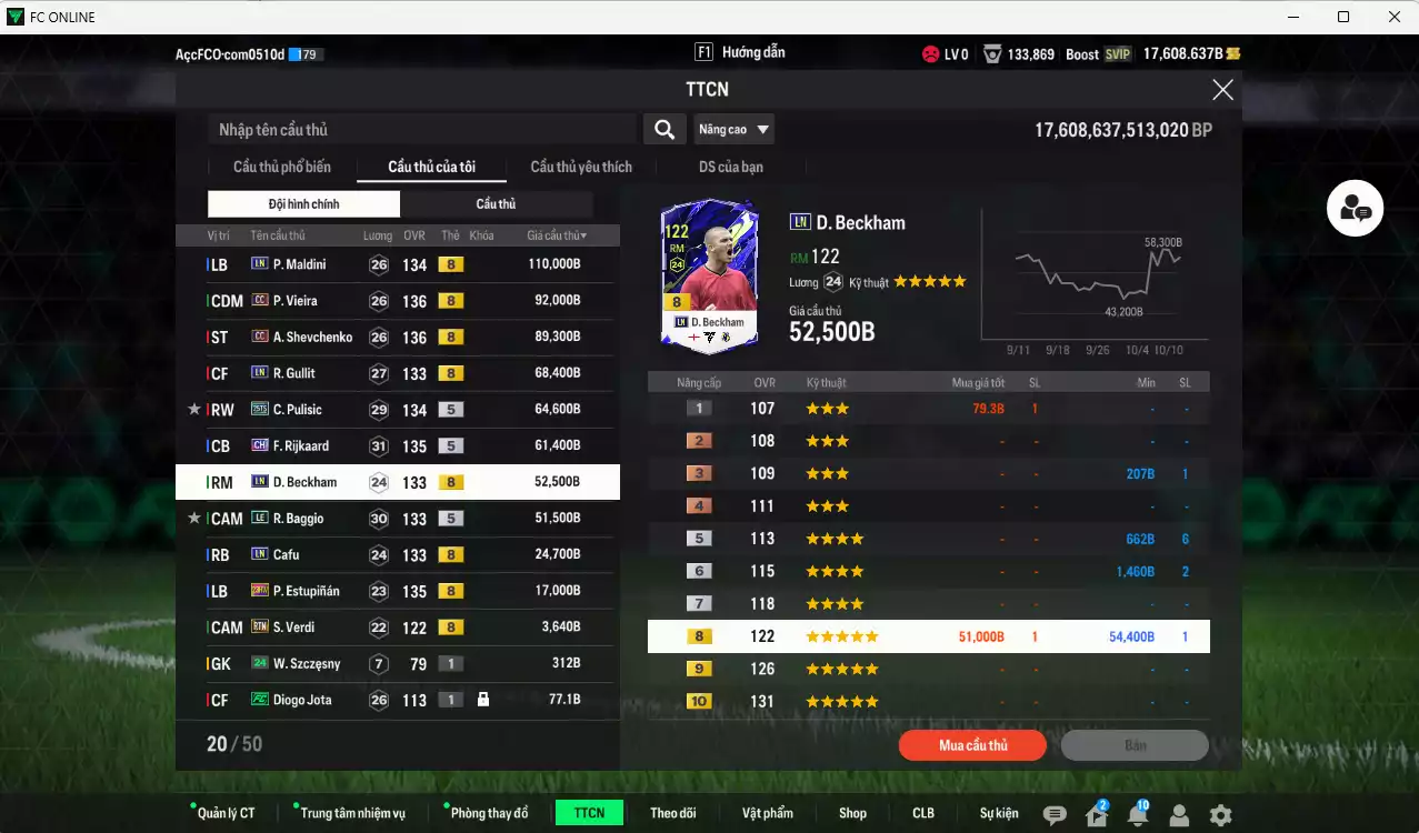 Ảnh AC Milan 635.530b dư 17.000b có Maldini LN, Vieira CC, Sheva CC, Gullit LN, Pulisic 25TS, Rijkaard CH, Beckham LN, Baggio LE, Cafu LN, Estupinan 23HW... Còn nhiều CP GIẢM THUẾ, đã full nữa bảng đào tạo, HLV Xịn. VIP BK Tháng 10
