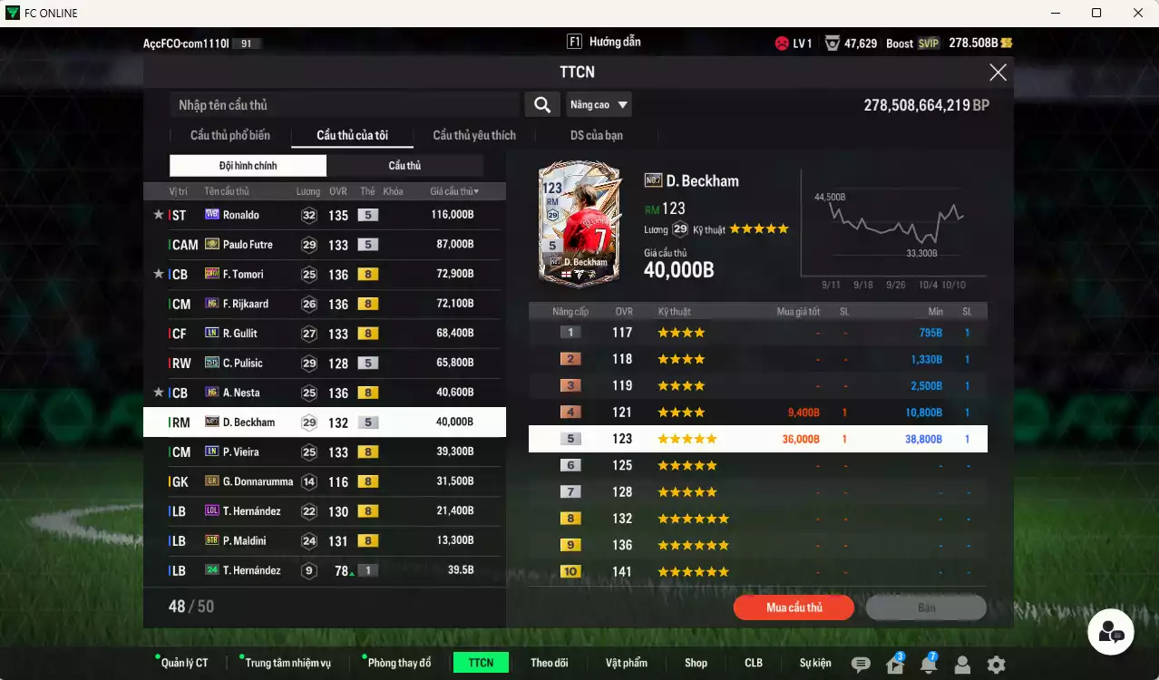 Ảnh [ACC Rẻ🔥] AC Milan 668.100b có Ronaldo WB, Futre ITM+5, Tomori 23HW, Rijkaard HG, Gullit LN, Pulisic 25TS, Nesta HG, Beckham No.7, Vieira LN, Maldini BTB... HLV Xịn