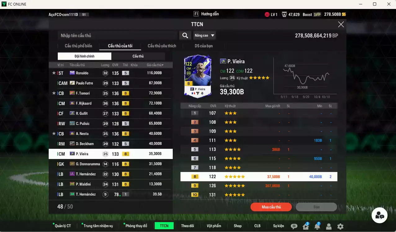 Ảnh [ACC Rẻ🔥] AC Milan 668.100b có Ronaldo WB, Futre ITM+5, Tomori 23HW, Rijkaard HG, Gullit LN, Pulisic 25TS, Nesta HG, Beckham No.7, Vieira LN, Maldini BTB... HLV Xịn