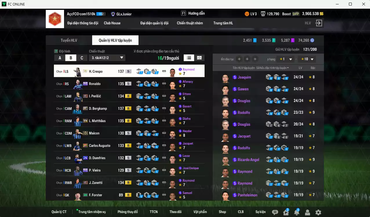 Ảnh [ACC Rẻ🔥] Inter Milan 789.530b có Crespo ITM+5, Matthaus RTN, Bergkamp DC, Ronaldo WB, Perisic CC, Augusto 23HW, Dumfries 24UCL, Zanetti CC, Maicon 25IM... Còn nhiều CP GIẢM THUẾ, gần full bảng đào tạo chiến thuật, HLV Xịn
