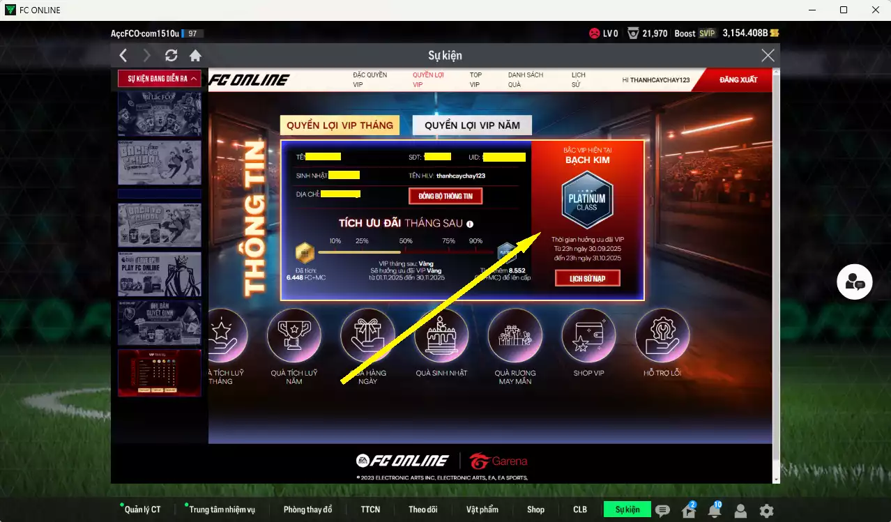 Ảnh Man Utd. 1.568.390b có Ferdinand ITM+5, Vidic ITM+5, Forlán JNM, CR7 CH, Schweinsteiger CC, Keane DC, Mbeumo 23HW, Mazraoui SPL, Reguilón LOL+9, Best LN... Đã đào tạo full chỉ số nhiều CT, dư 31.000TC, VIP BK Tháng 10