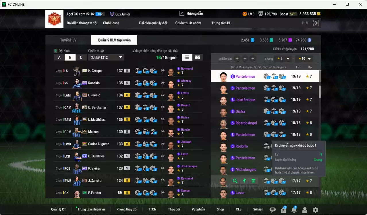 Ảnh [ACC Rẻ🔥] Inter Milan 789.530b có Crespo ITM+5, Matthaus RTN, Bergkamp DC, Ronaldo WB, Perisic CC, Augusto 23HW, Dumfries 24UCL, Zanetti CC, Maicon 25IM... Còn nhiều CP GIẢM THUẾ, gần full bảng đào tạo chiến thuật, HLV Xịn