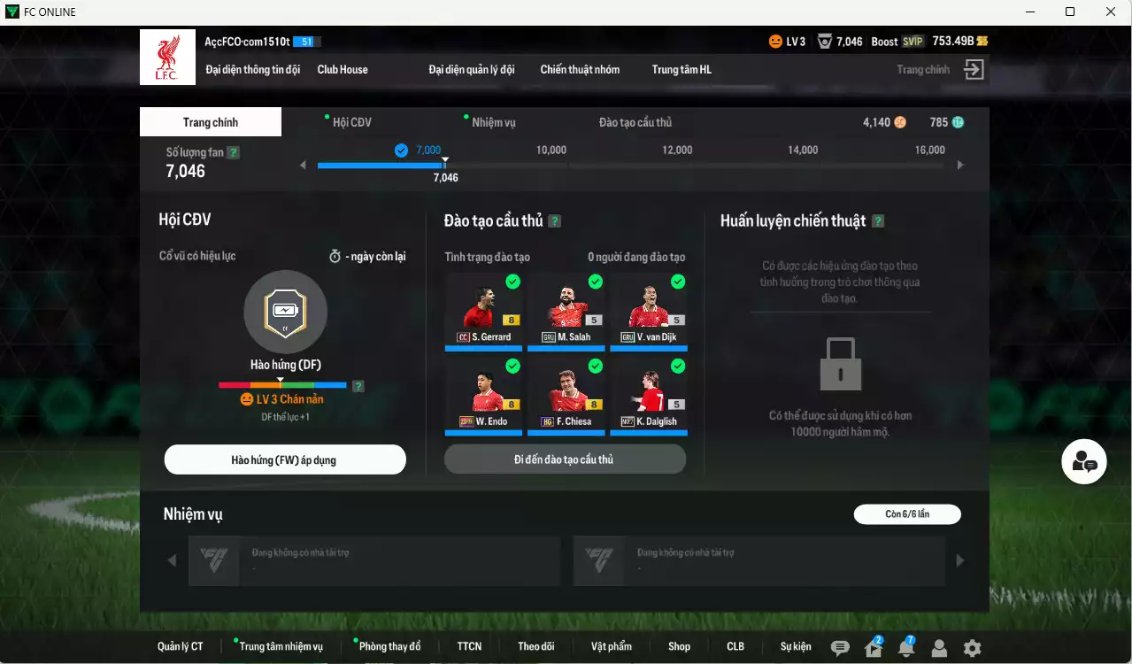Ảnh [ACC Rẻ🔥] Liverpool 205.490b có Gerrard DC, Arnold HG, Endo 23HW, Robertson 23HW, Dalglish No.7, Mac Allister 24UCL, Konaté 24TS, Van Dijk GRU, Chiesa HG... Đã đào tạo chỉ số nhiều CT
