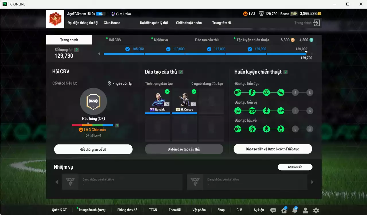 Ảnh [ACC Rẻ🔥] Inter Milan 789.530b có Crespo ITM+5, Matthaus RTN, Bergkamp DC, Ronaldo WB, Perisic CC, Augusto 23HW, Dumfries 24UCL, Zanetti CC, Maicon 25IM... Còn nhiều CP GIẢM THUẾ, gần full bảng đào tạo chiến thuật, HLV Xịn