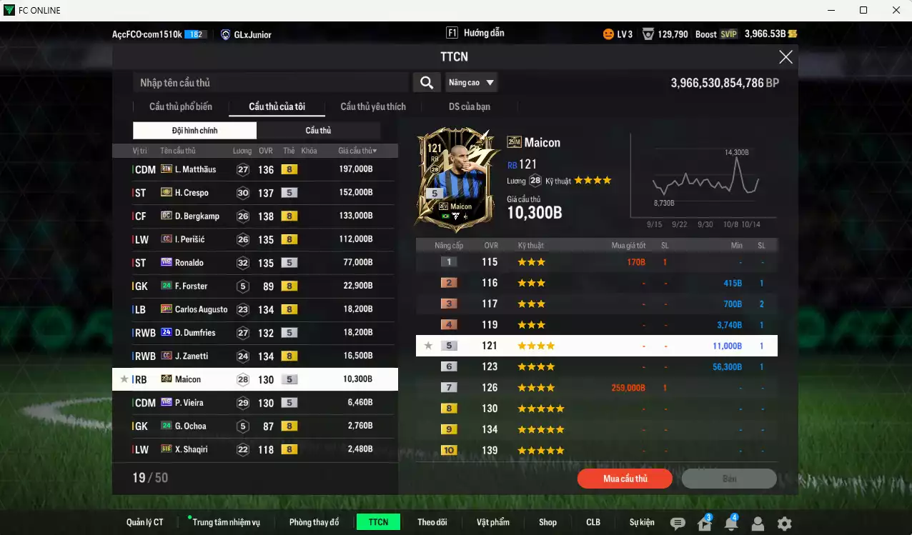 Ảnh [ACC Rẻ🔥] Inter Milan 789.530b có Crespo ITM+5, Matthaus RTN, Bergkamp DC, Ronaldo WB, Perisic CC, Augusto 23HW, Dumfries 24UCL, Zanetti CC, Maicon 25IM... Còn nhiều CP GIẢM THUẾ, gần full bảng đào tạo chiến thuật, HLV Xịn