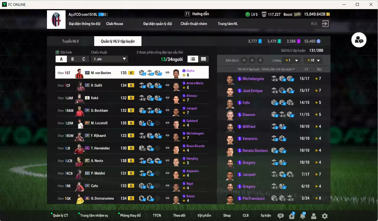 Ảnh AC Milan 371.190b dư 15.000b có Nesta DC(fix BP), Gullit LN, Beckham LN, Besten LN, Kaká RMA, Rijkaard LN, Donnarumma HG, Theo LOL, Locatelli 23HW, Maldini EBS... HLV Xịn
