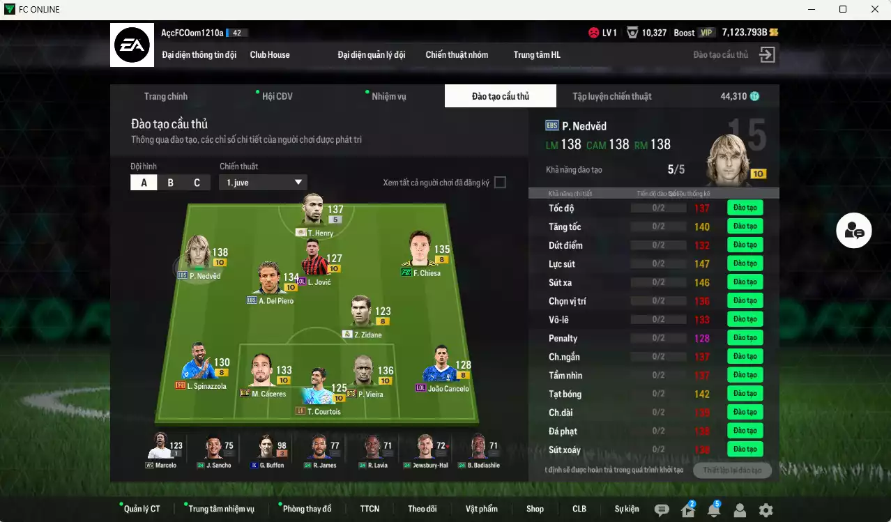 Ảnh [ACC Hiếm, lạ, ACC Rẻ🔥] Juventus 4.134.090b có Henry ITM+5, Nedved EBS+10 (bù), Vieira BTB+10 (bù) , Courtois GR+10, Cáceres BTB+10 (bù), Zidane RMA, Chiesa FC, Del Piero EBS+10 (bù), Jovic LOL+10 (bù)... Còn nhiều CP GIẢM THUẾ, dư 44.000TC, VIP BK Tháng 11