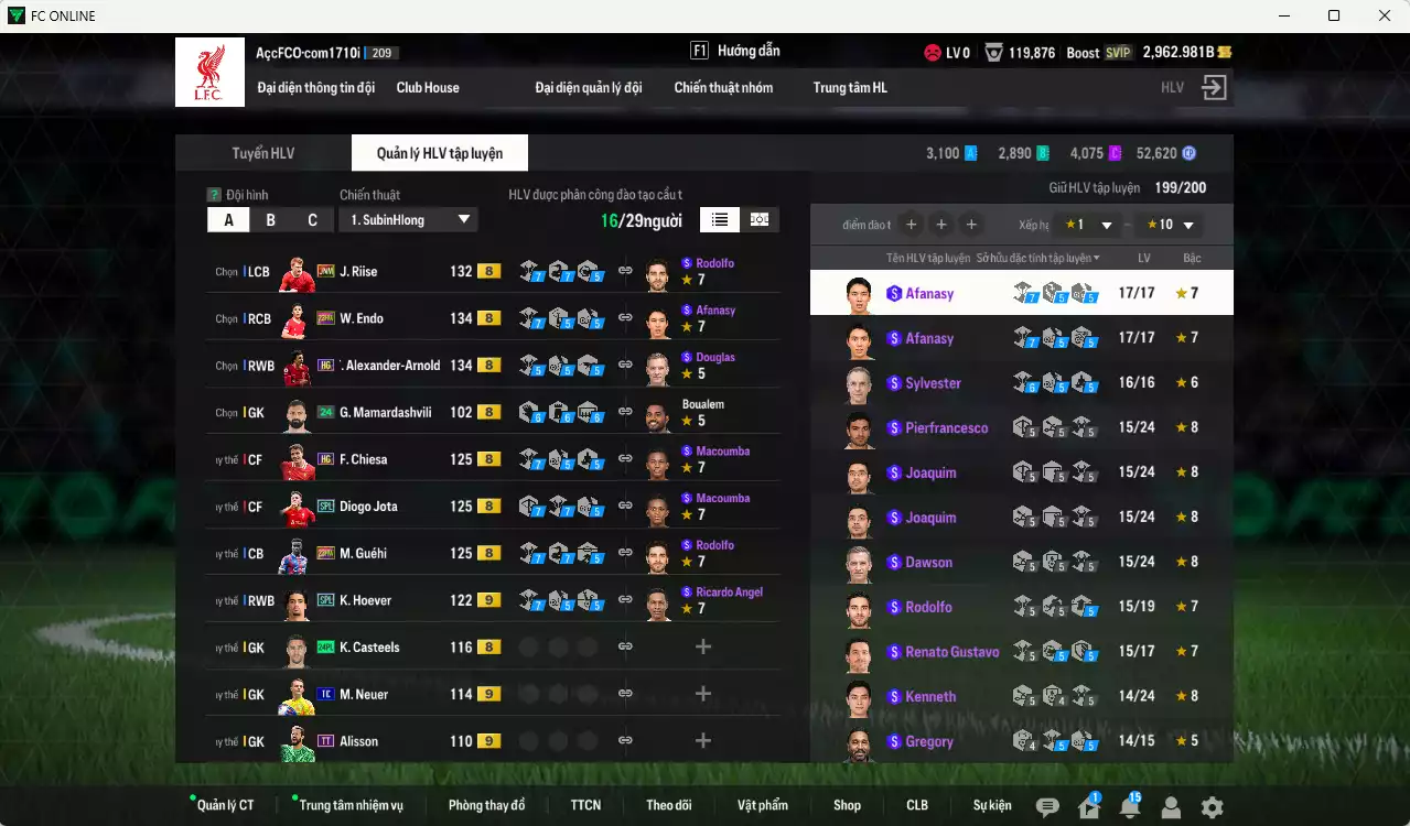 Ảnh [ACC Rẻ🔥] Liverpool 902.920b có Barnes ITM+6 (fix BP), Rush ITM+5, Dalglish ITM+5, Gerrard CC, McManaman DC, Arnold HG, Hoever SPL+9, Chiesa HG, Endo 23HW, Robertson 23HW, Riise JNM... Còn nhiều CP GIẢM THUẾ, HLV Xịn