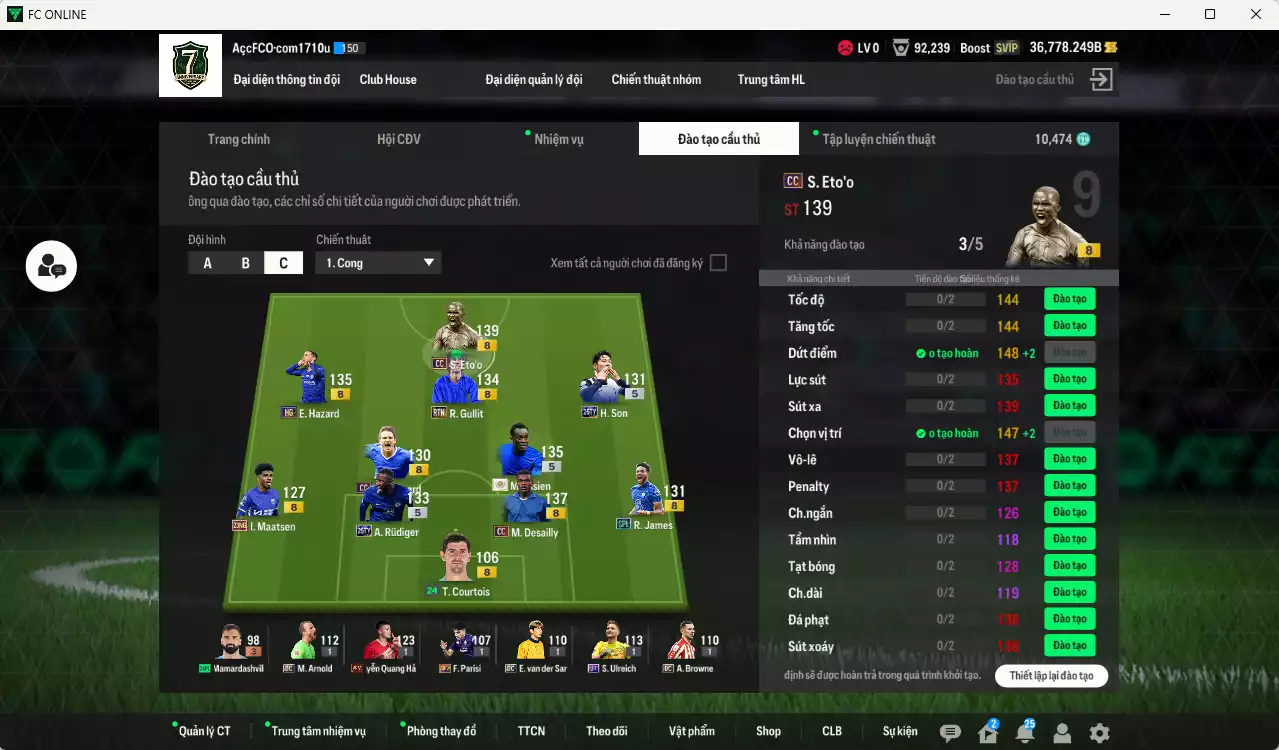 Ảnh [ACC Rẻ🔥] Chelsea 1.098.060b dư 36.000b có Eto CC, H. Son 25TY, Essien ITM+5, Ballack LN, Desailly CC, Sheva CC, Hazard HG, Lampard CC, Gullit RTN, Rudiger 25TY, R. James SPL, A. Cole CC... Còn nhiều CP GIẢM THUẾ, HLV Xịn