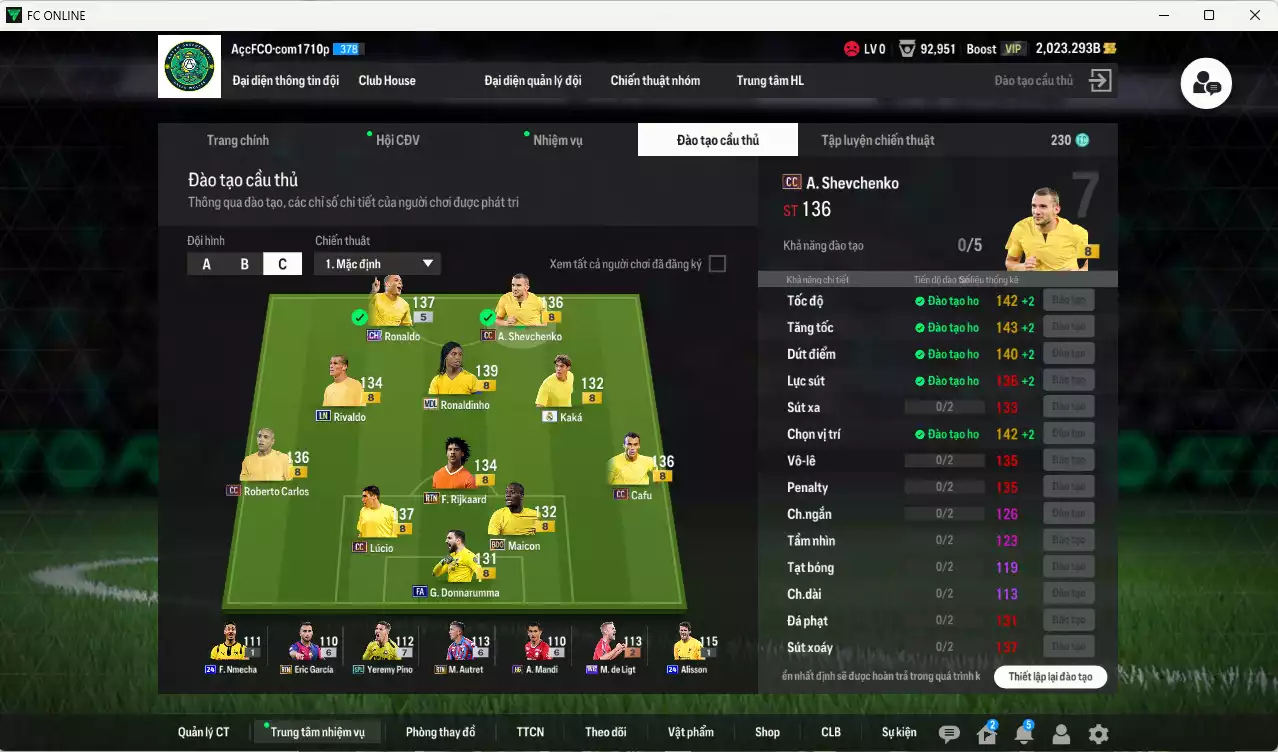 Ảnh [ACC Rẻ🔥] Milan mix Brazil 1.284.300b có Ronaldo CH, Ronaldinho MDL, Maicon BDO, Lúcio CC, Sheva CC, Carlos CC, Cafu CC, Kaká RMA, Rijkaard RTN, Rivaldo LN... HLV Xịn