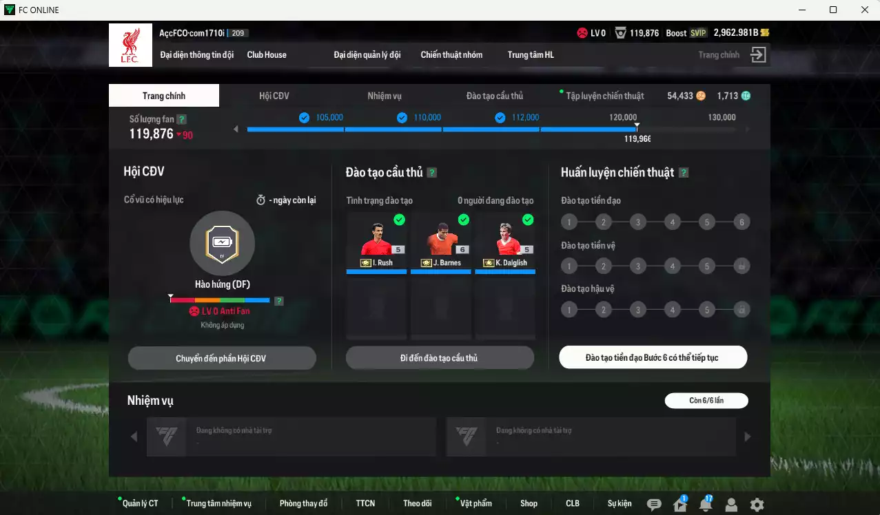 Ảnh [ACC Rẻ🔥] Liverpool 902.920b có Barnes ITM+6 (fix BP), Rush ITM+5, Dalglish ITM+5, Gerrard CC, McManaman DC, Arnold HG, Hoever SPL+9, Chiesa HG, Endo 23HW, Robertson 23HW, Riise JNM... Còn nhiều CP GIẢM THUẾ, HLV Xịn