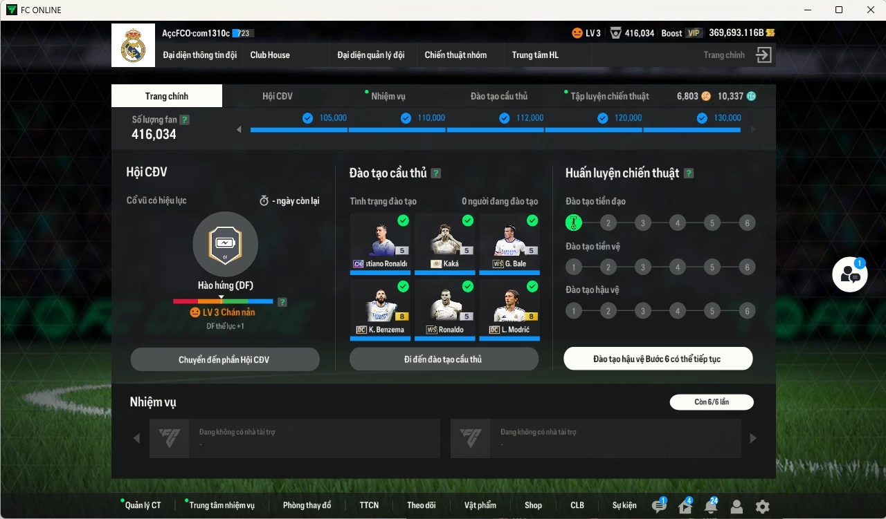 Ảnh [Dư nhiều BP, ACC Rẻ🔥] Real Madrid 5.428.030b dư 369.000b có Kaká ITM+5, Benzema DC, Ronaldo WS, Rudiger 24UCL, CR7 CH, Bale WS, Valverde 25TS, Modric DC, Mbappé 25TY, Vini 25TS, Arnold 23HW, Alaba DC, Essien JNM, Figo RMA... Đã đào tạo full chỉ số nhiều CT, HLV Xịn, VIP KC Tháng 10, BK Tháng 11