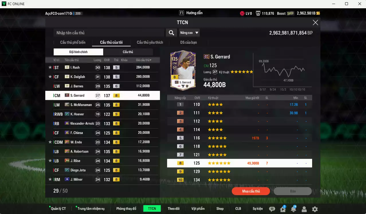 Ảnh [ACC Rẻ🔥] Liverpool 902.920b có Barnes ITM+6 (fix BP), Rush ITM+5, Dalglish ITM+5, Gerrard CC, McManaman DC, Arnold HG, Hoever SPL+9, Chiesa HG, Endo 23HW, Robertson 23HW, Riise JNM... Còn nhiều CP GIẢM THUẾ, HLV Xịn