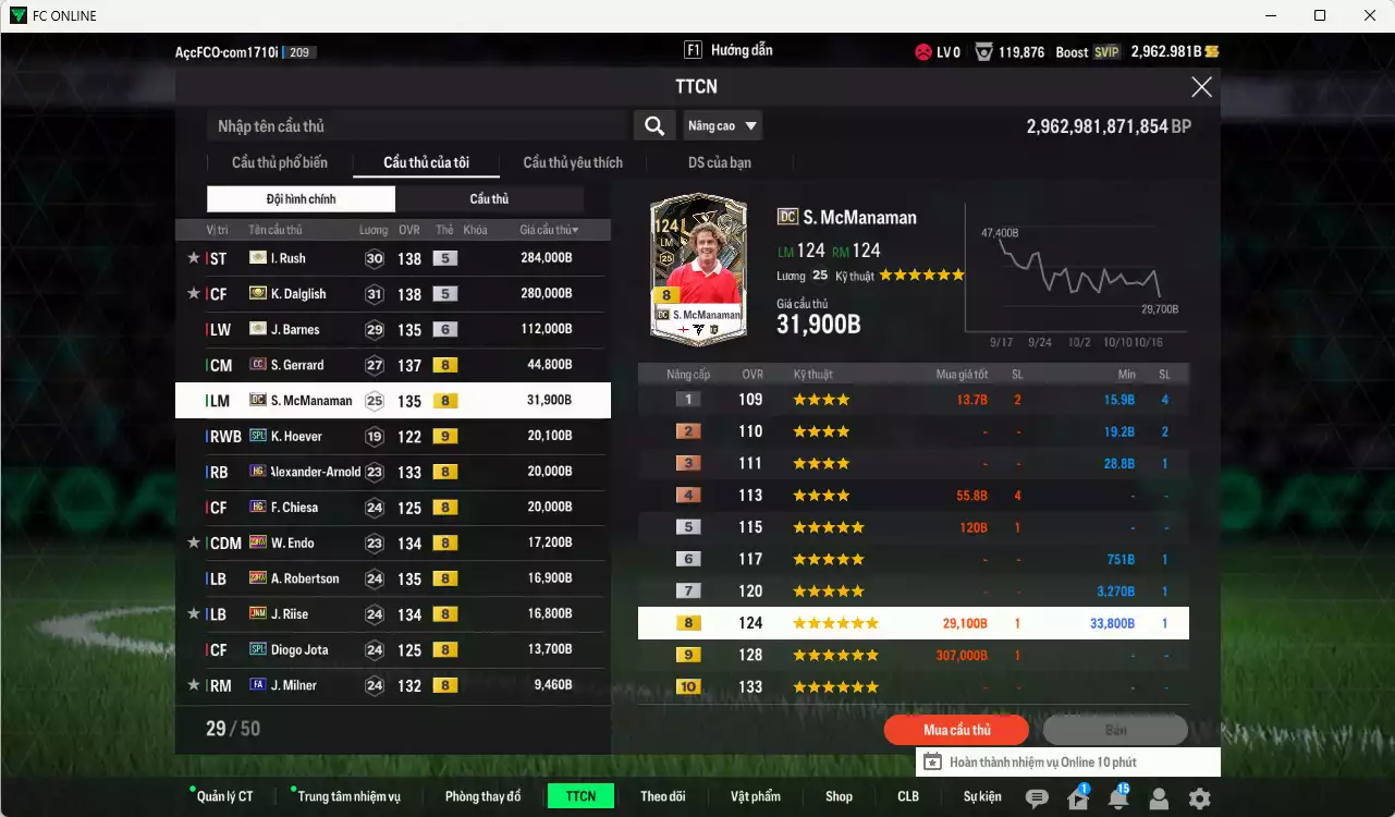Ảnh [ACC Rẻ🔥] Liverpool 902.920b có Barnes ITM+6 (fix BP), Rush ITM+5, Dalglish ITM+5, Gerrard CC, McManaman DC, Arnold HG, Hoever SPL+9, Chiesa HG, Endo 23HW, Robertson 23HW, Riise JNM... Còn nhiều CP GIẢM THUẾ, HLV Xịn