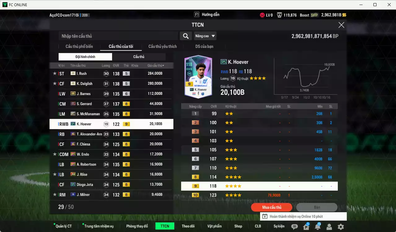 Ảnh [ACC Rẻ🔥] Liverpool 902.920b có Barnes ITM+6 (fix BP), Rush ITM+5, Dalglish ITM+5, Gerrard CC, McManaman DC, Arnold HG, Hoever SPL+9, Chiesa HG, Endo 23HW, Robertson 23HW, Riise JNM... Còn nhiều CP GIẢM THUẾ, HLV Xịn
