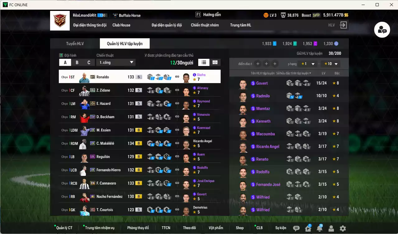 Ảnh [ACC Rẻ🔥] Real Madrid 110.810b có Ronaldo BDO, Zidane GRU, Hazard 25IM, Makélélé LN, Cannavaro RTN, Beckham CU... HLV Xịn