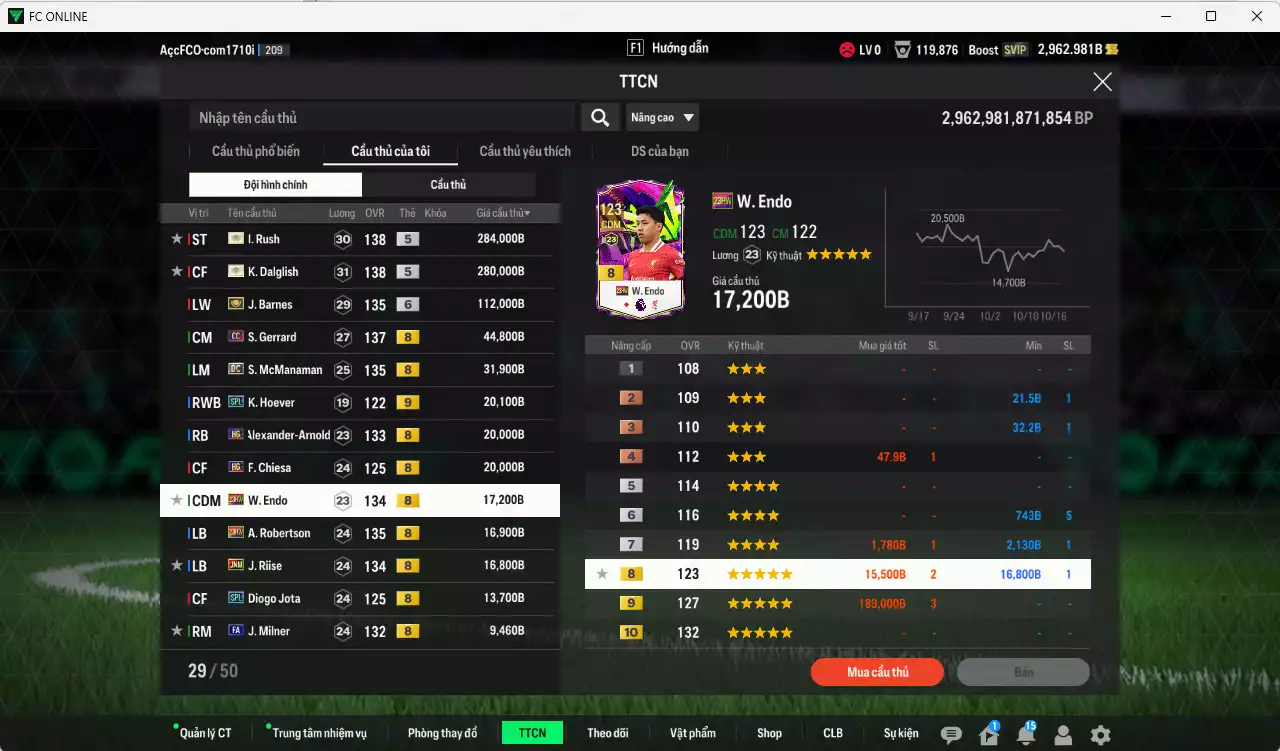 Ảnh [ACC Rẻ🔥] Liverpool 902.920b có Barnes ITM+6 (fix BP), Rush ITM+5, Dalglish ITM+5, Gerrard CC, McManaman DC, Arnold HG, Hoever SPL+9, Chiesa HG, Endo 23HW, Robertson 23HW, Riise JNM... Còn nhiều CP GIẢM THUẾ, HLV Xịn