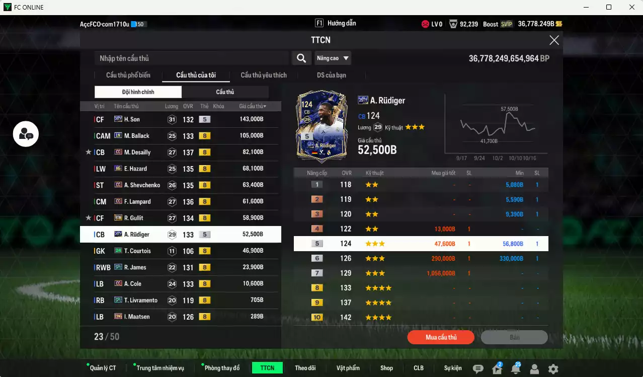 Ảnh [ACC Rẻ🔥] Chelsea 1.098.060b dư 36.000b có Eto CC, H. Son 25TY, Essien ITM+5, Ballack LN, Desailly CC, Sheva CC, Hazard HG, Lampard CC, Gullit RTN, Rudiger 25TY, R. James SPL, A. Cole CC... Còn nhiều CP GIẢM THUẾ, HLV Xịn